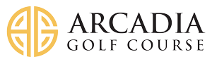 gold and black logo for Arcadia 3 Par Golf Course