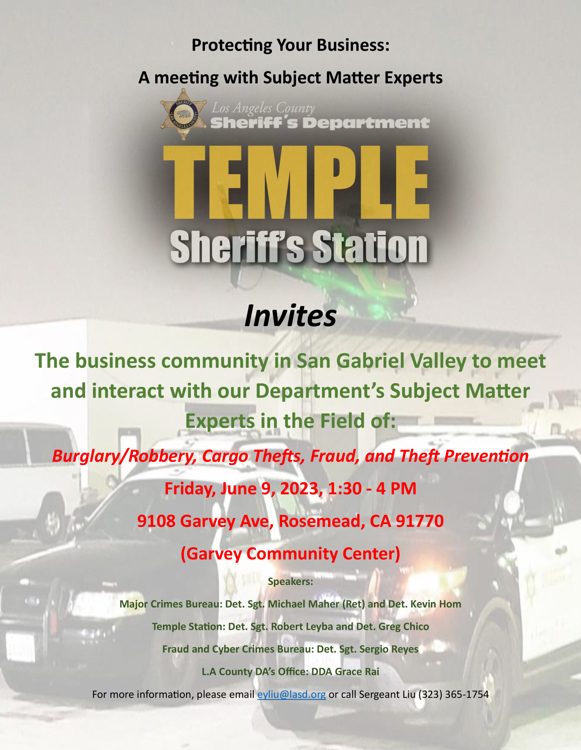 Temple City Sheriff Station Business Community event