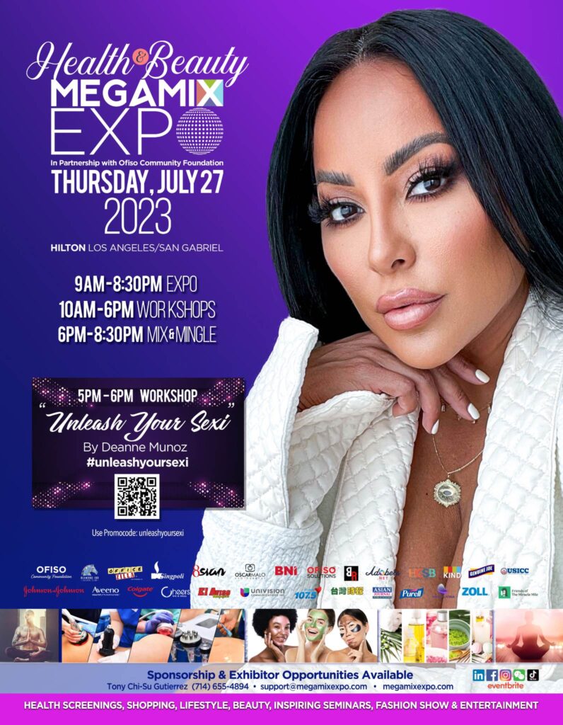 Mega Mix Expo speaker flyer for Deanne Munoz about unleashing your sexi