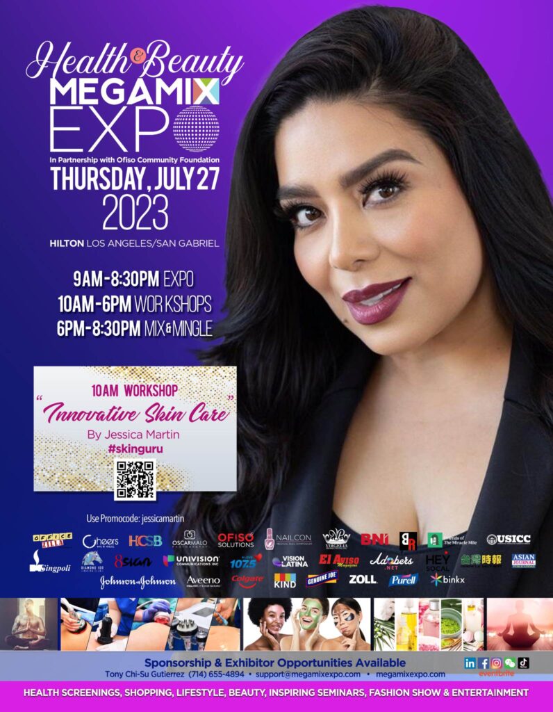 Mega Mix Expo speaker flyer for Jessica Martin about Innovative Skin Care 