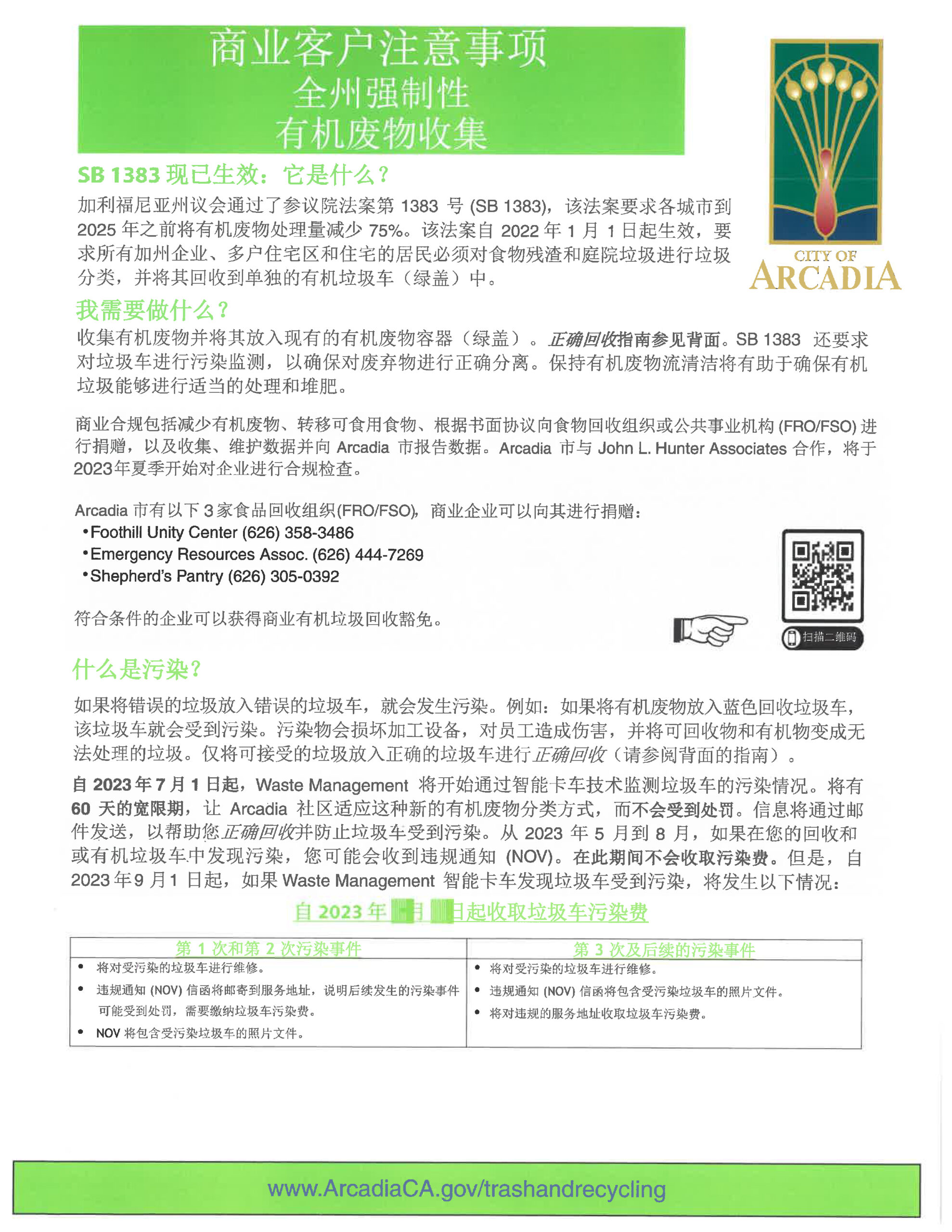 organic waste collection information in Chinese 