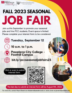 2023 fall job fair at Pasadena City College 