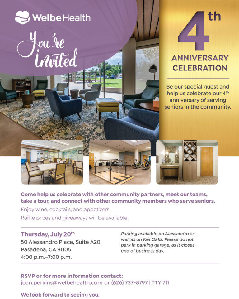 Welbe Health flyer for wellness event July 20