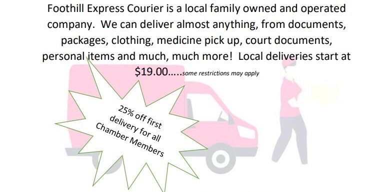need your package delivered on time flyer from Foothill Express Courier