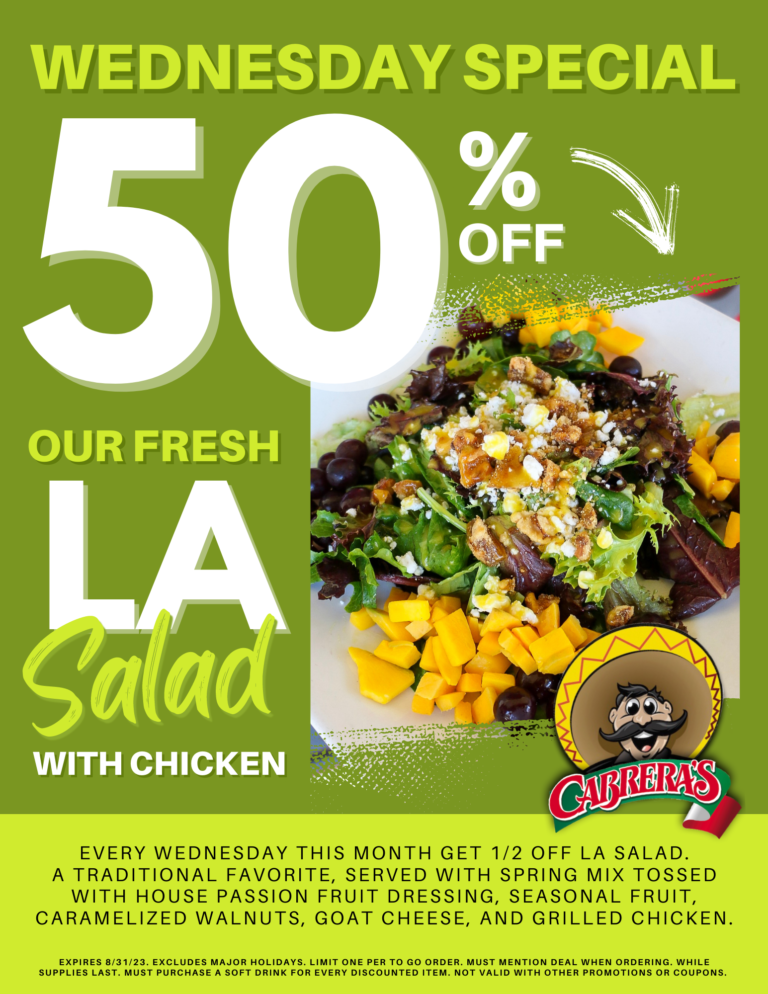 Cabrera's special for August