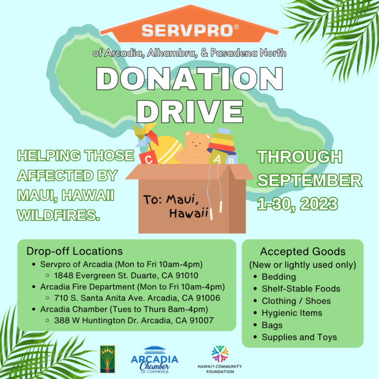 Servpro donation drive for Maui fire relief