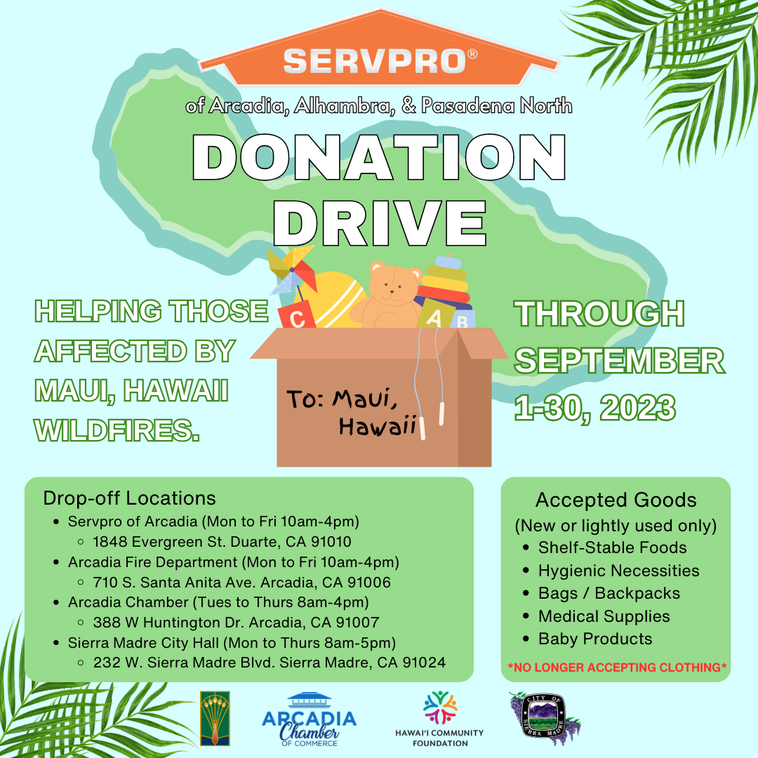 revised donation flyer for Servpro Maui Relief
