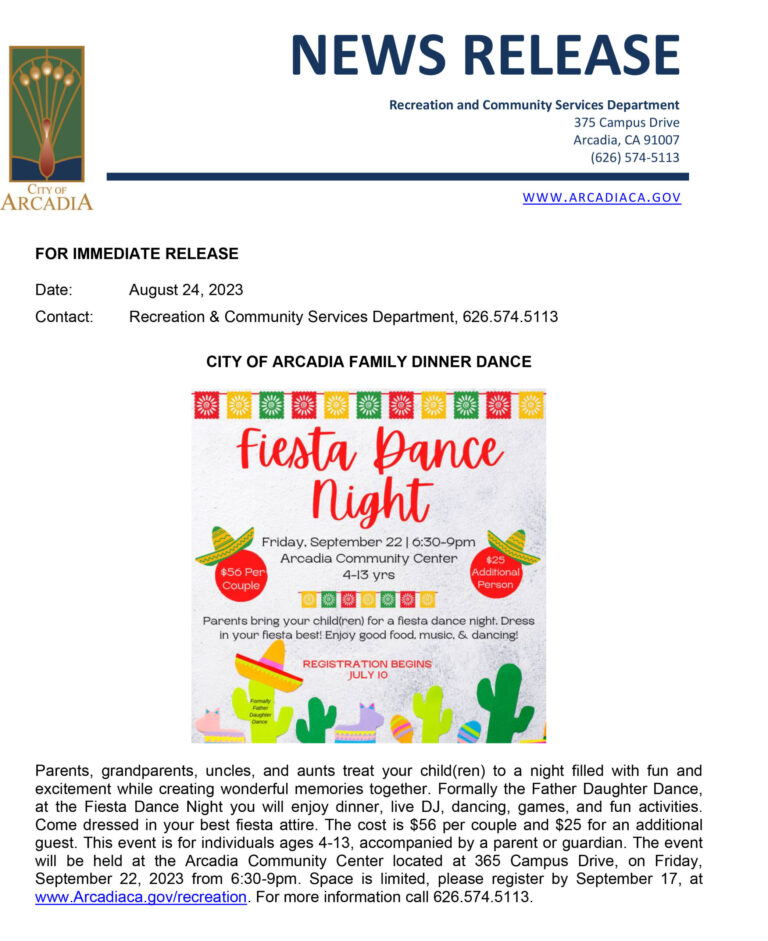 City of Arcadia Family Fiesta Dance Night
