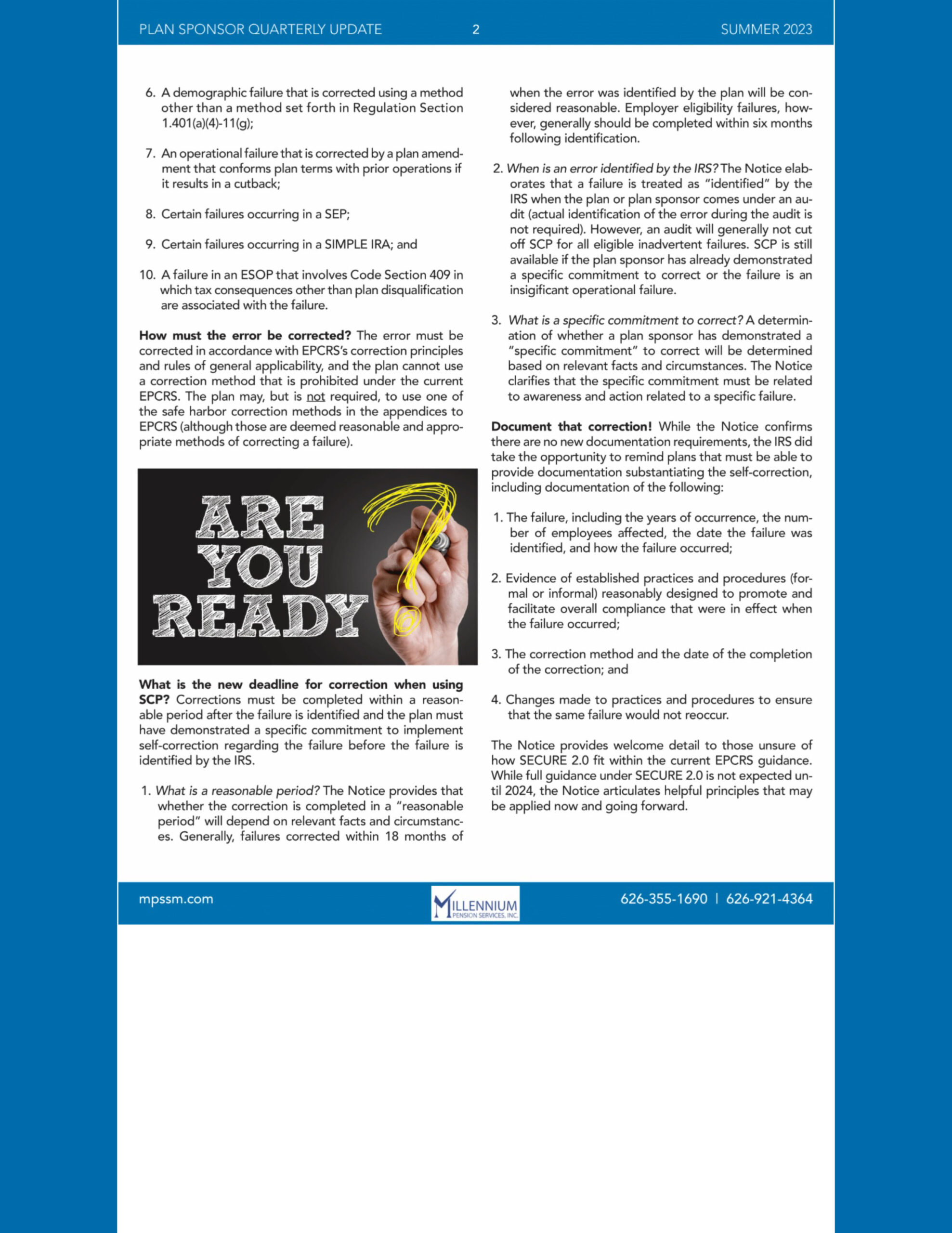 Millennium Pension Services August newsletter page 3