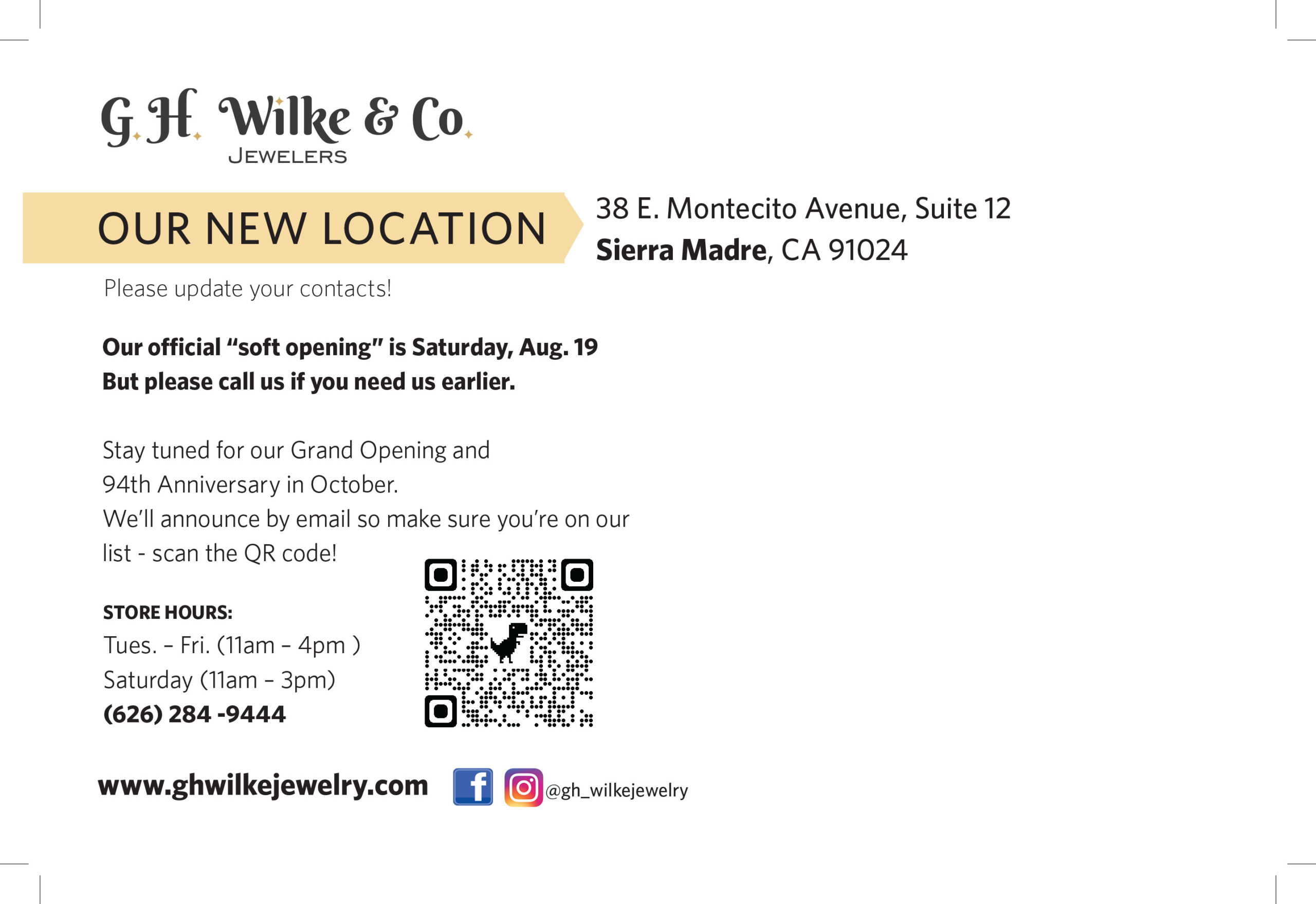 GH Wilke new location opening soon 