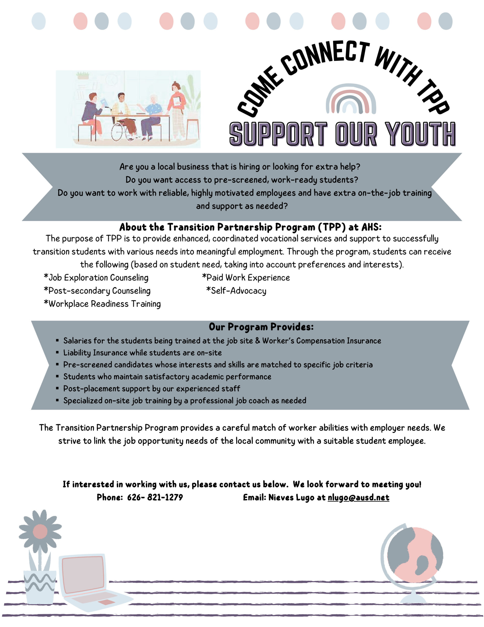 Support youth with TTP program at Arcadia Unified High School