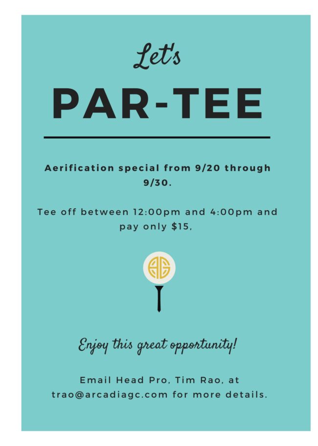 Arcadia Golf Course aeration party