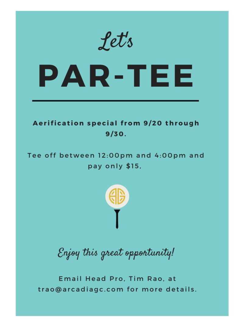 Arcadia Golf Course aeration party