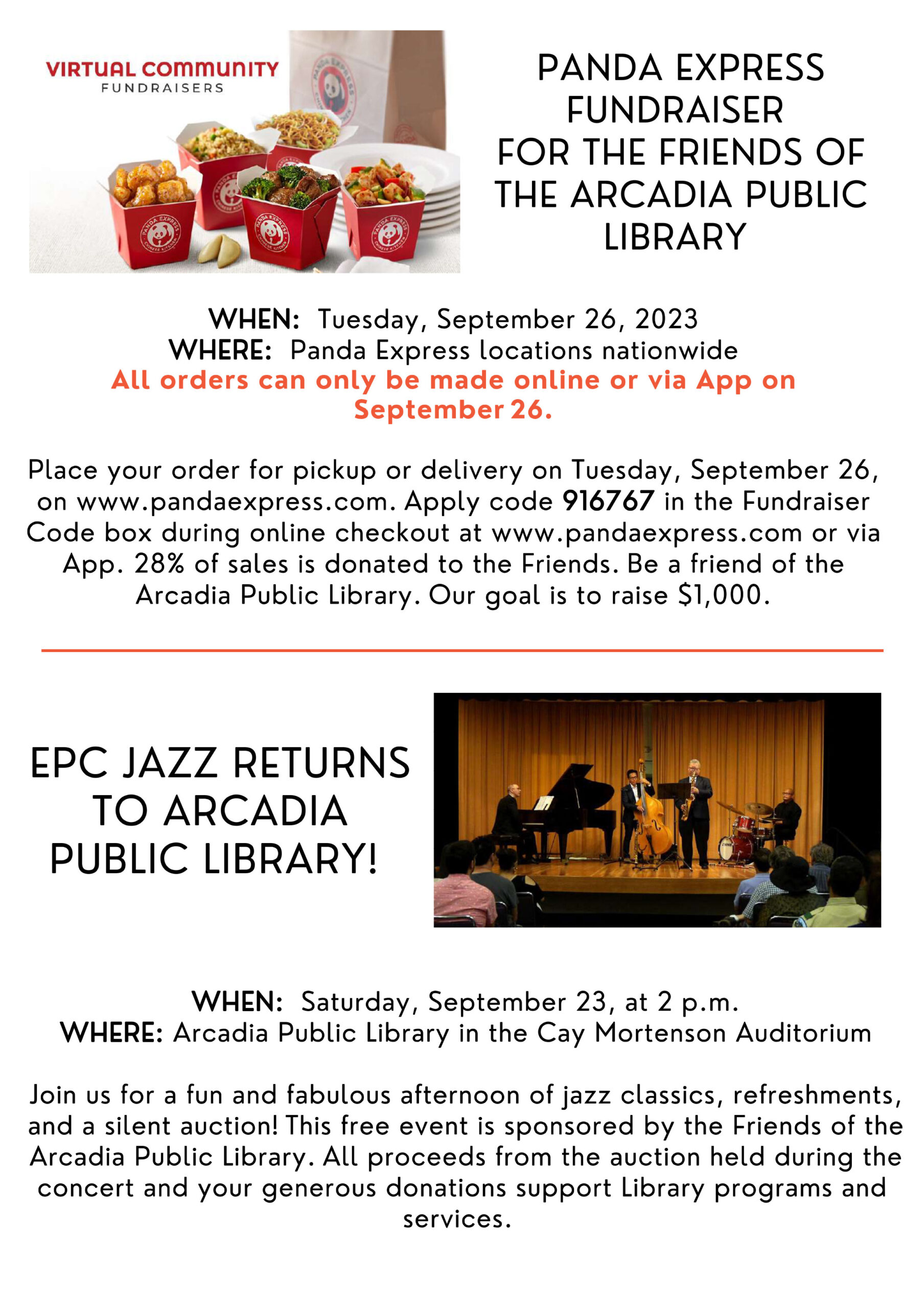 Arcadia Library Jazz Fest information 