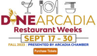 Dine Arcadia Logo Banner with purchase tickets button