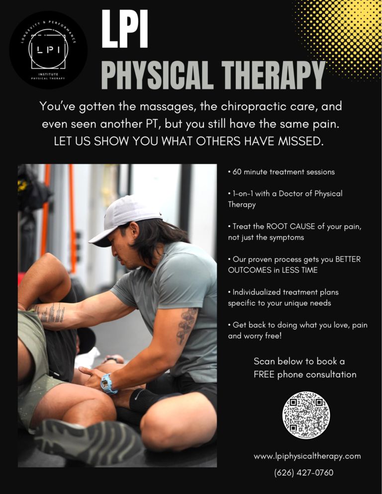Longevity & Performance Institute (LPI Physical Therapy) flyer