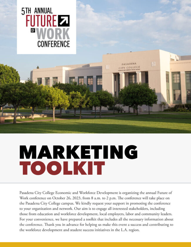 5th Annual Future of Work Conference at PCC on October 26th press kit pg 1