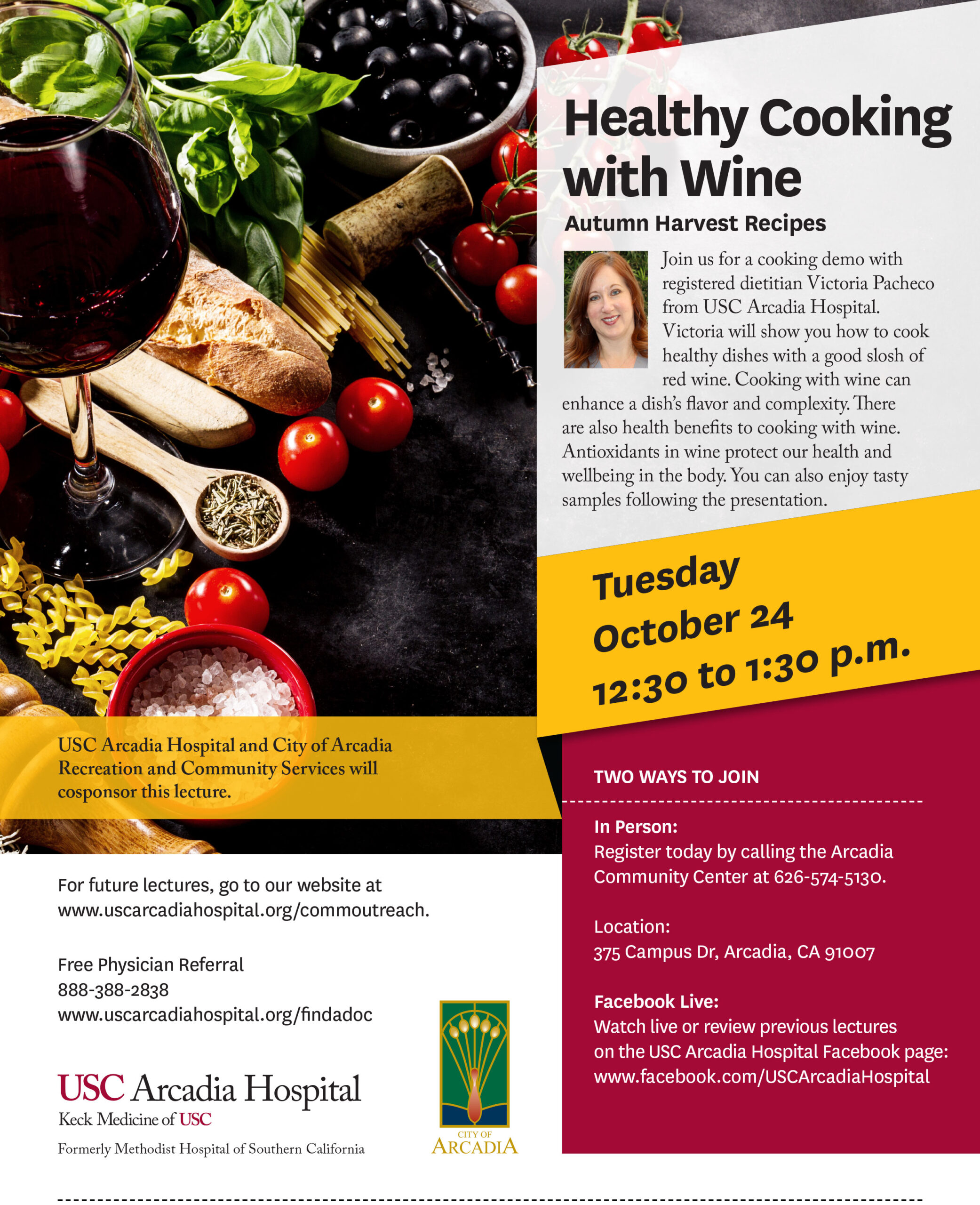 USC Arcadia Hospital Healthy Cooking with Wine seminar