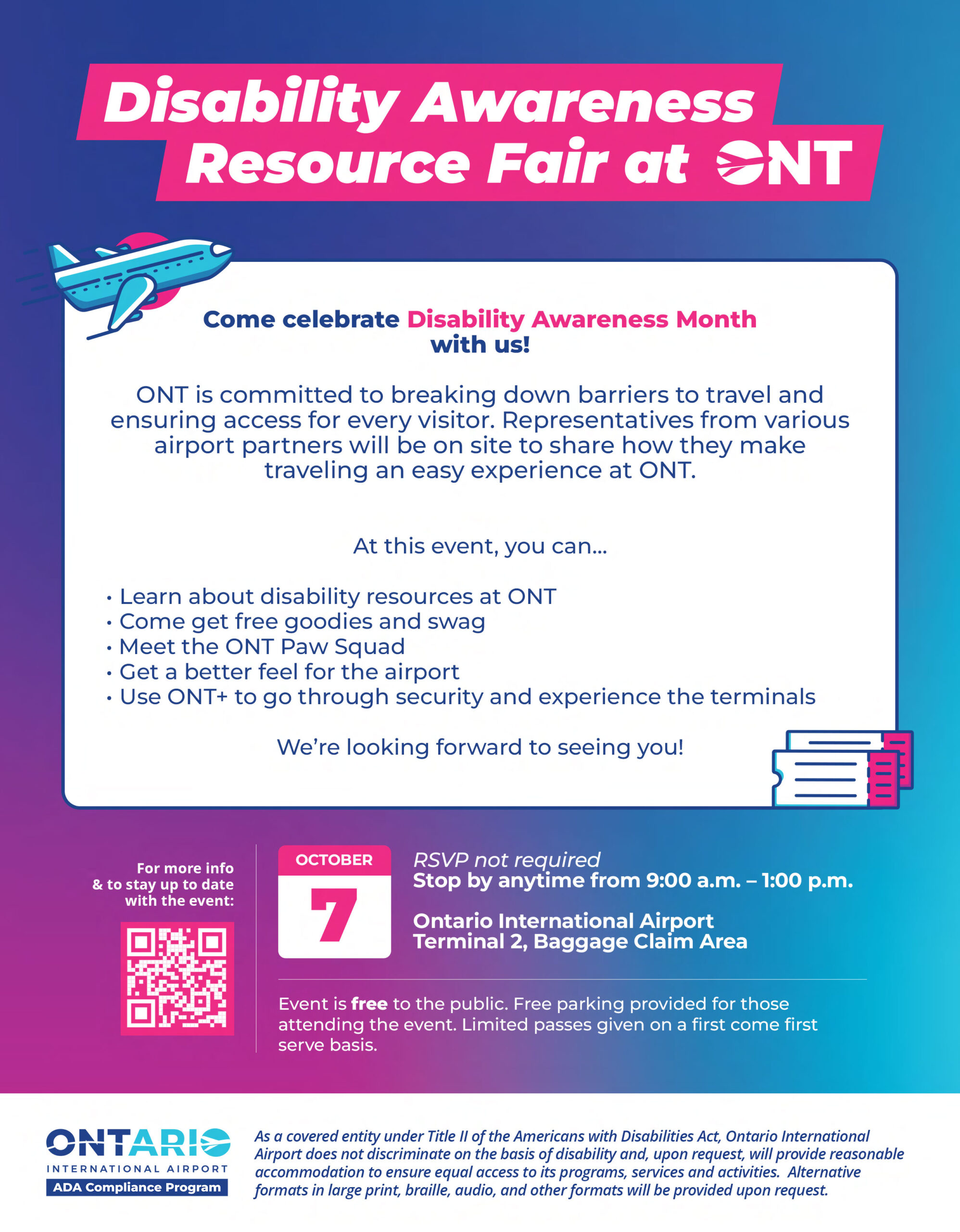 Ontario Airport Disability Resource Fair for October 7