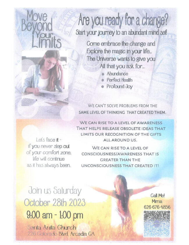 Santa Anita church Move Beyond Your Limits seminar