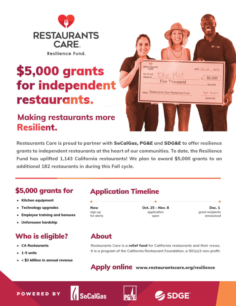 Restaurants Care grant program flyer