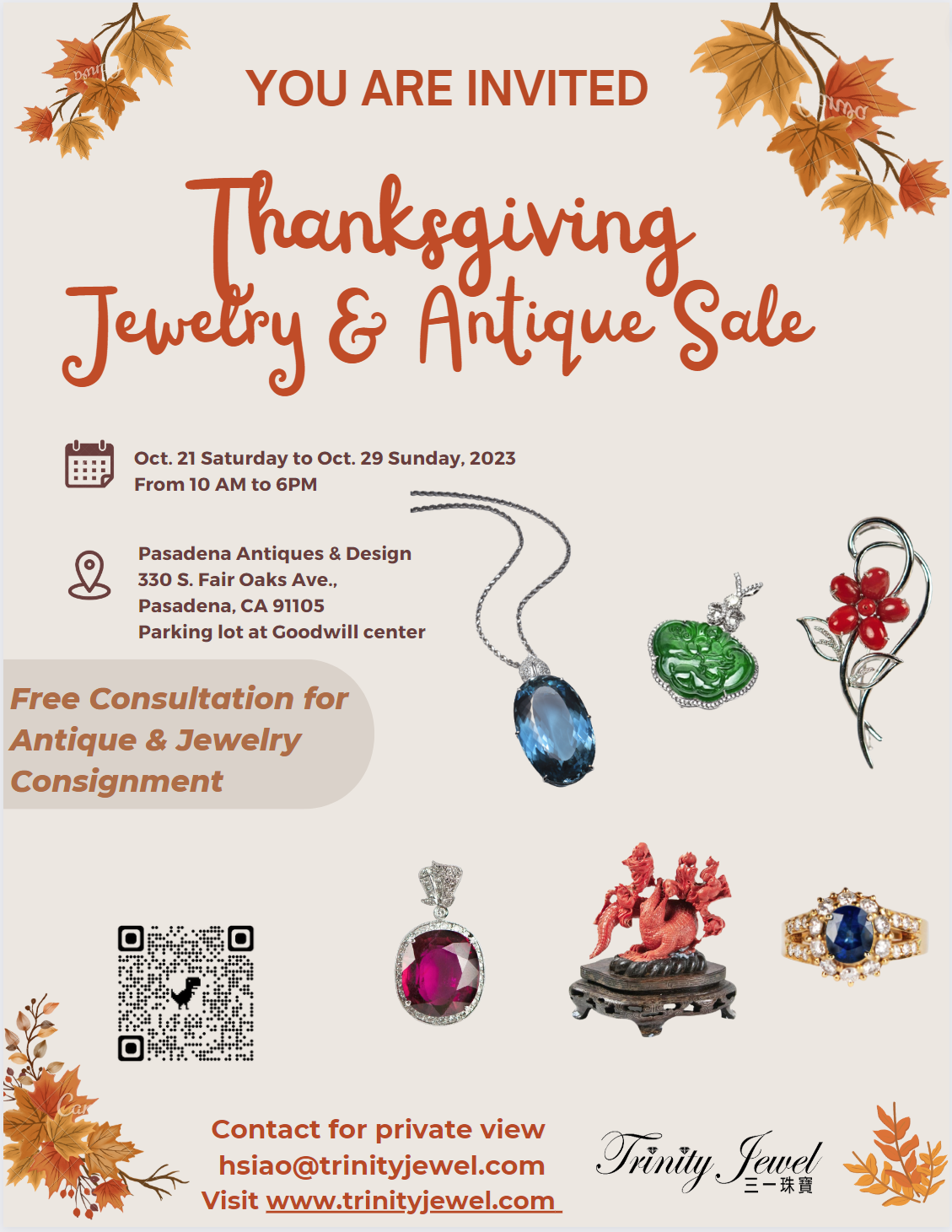 Trinity Jewel Thanksgiving Sale flyer