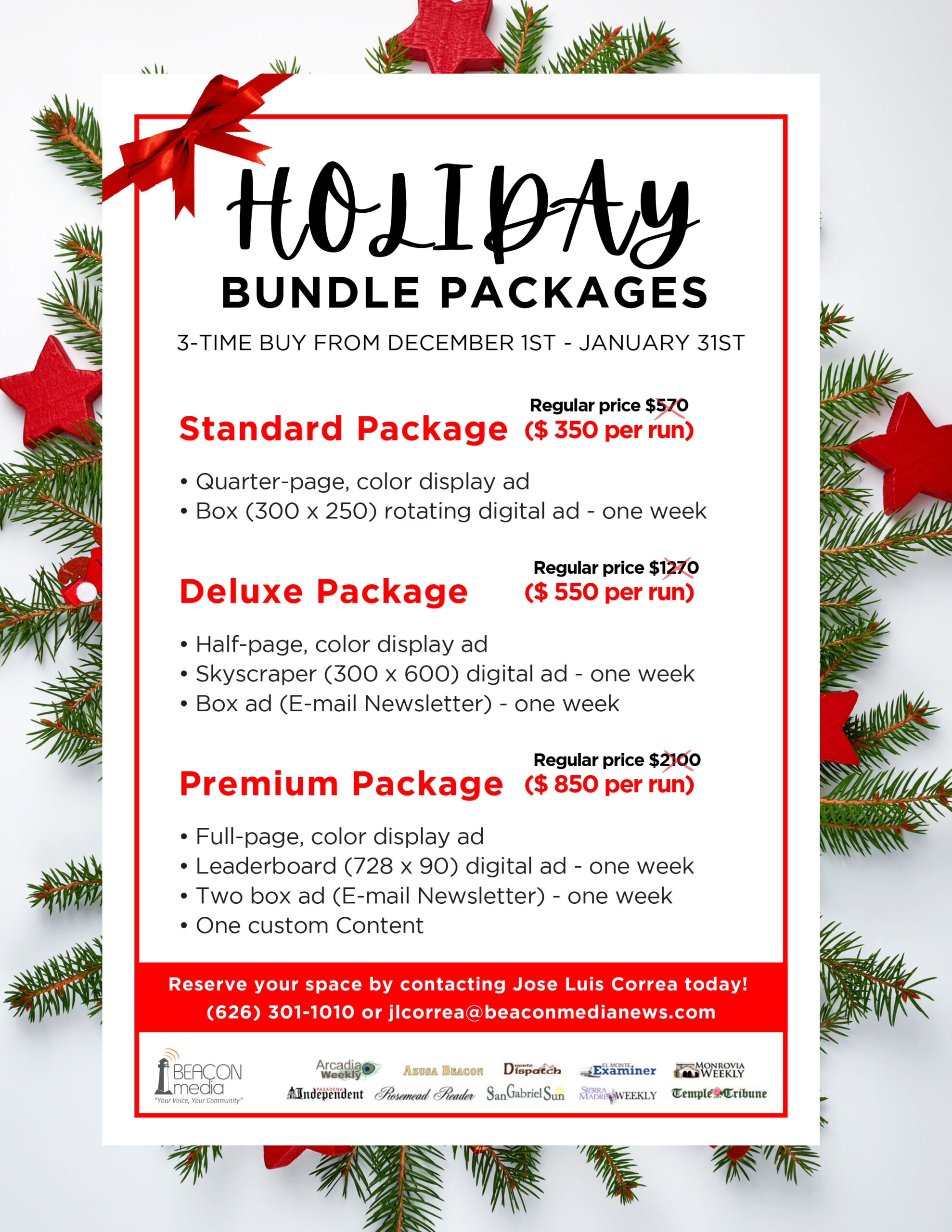 Holiday Bundle packages from Hey Media for advertising
