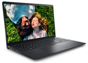 a computer laptop showing an image of two people on grass