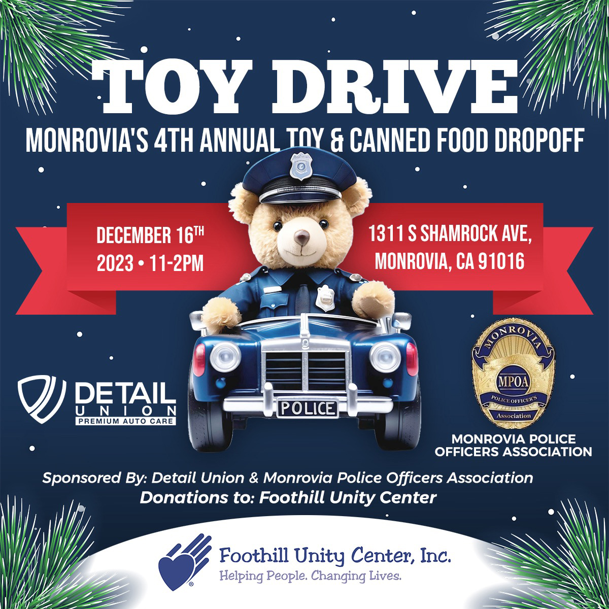 Holiday Toy Drive for Foothill Unity Center 