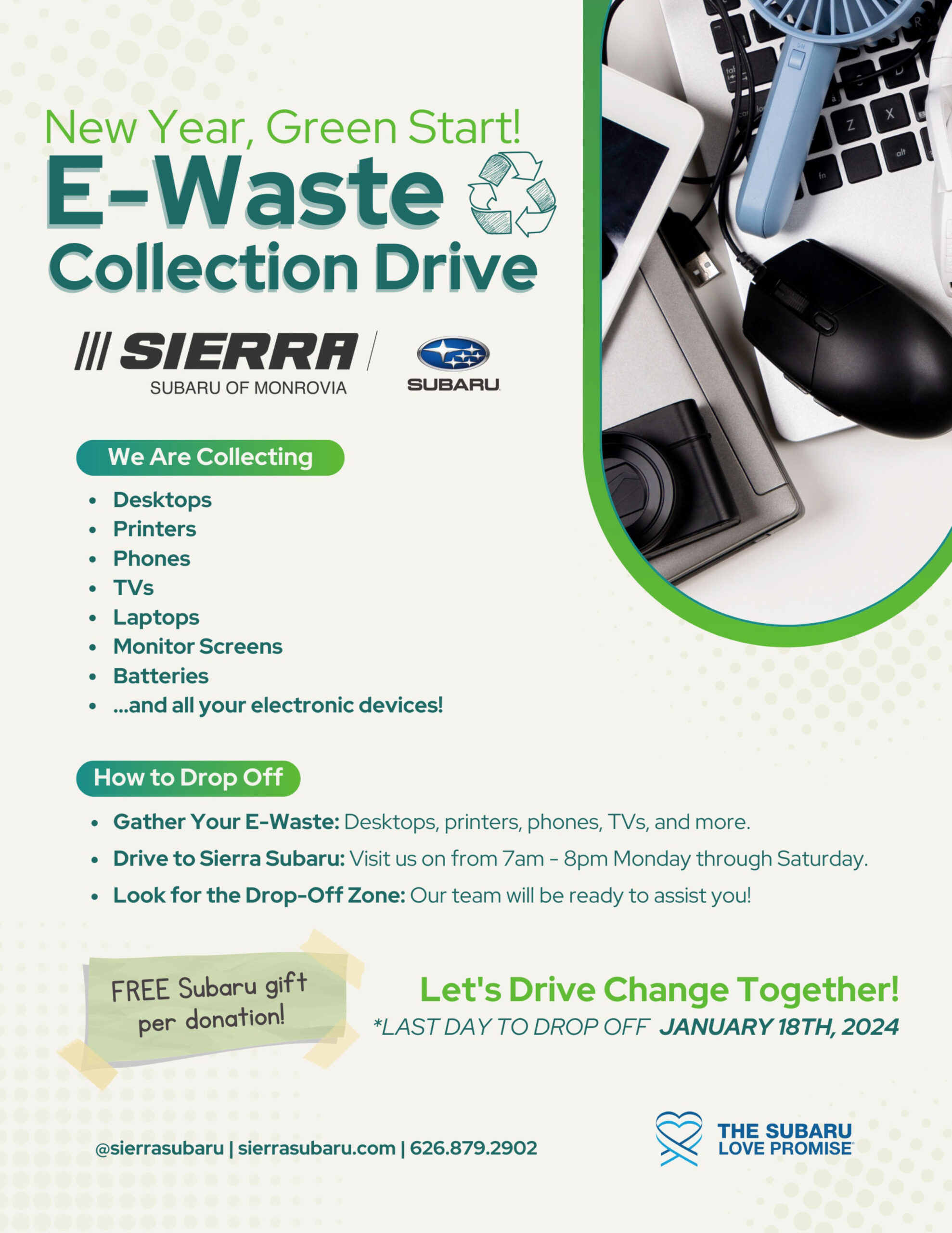 Sierra Auto e-Waste Collection Drive for January 2024