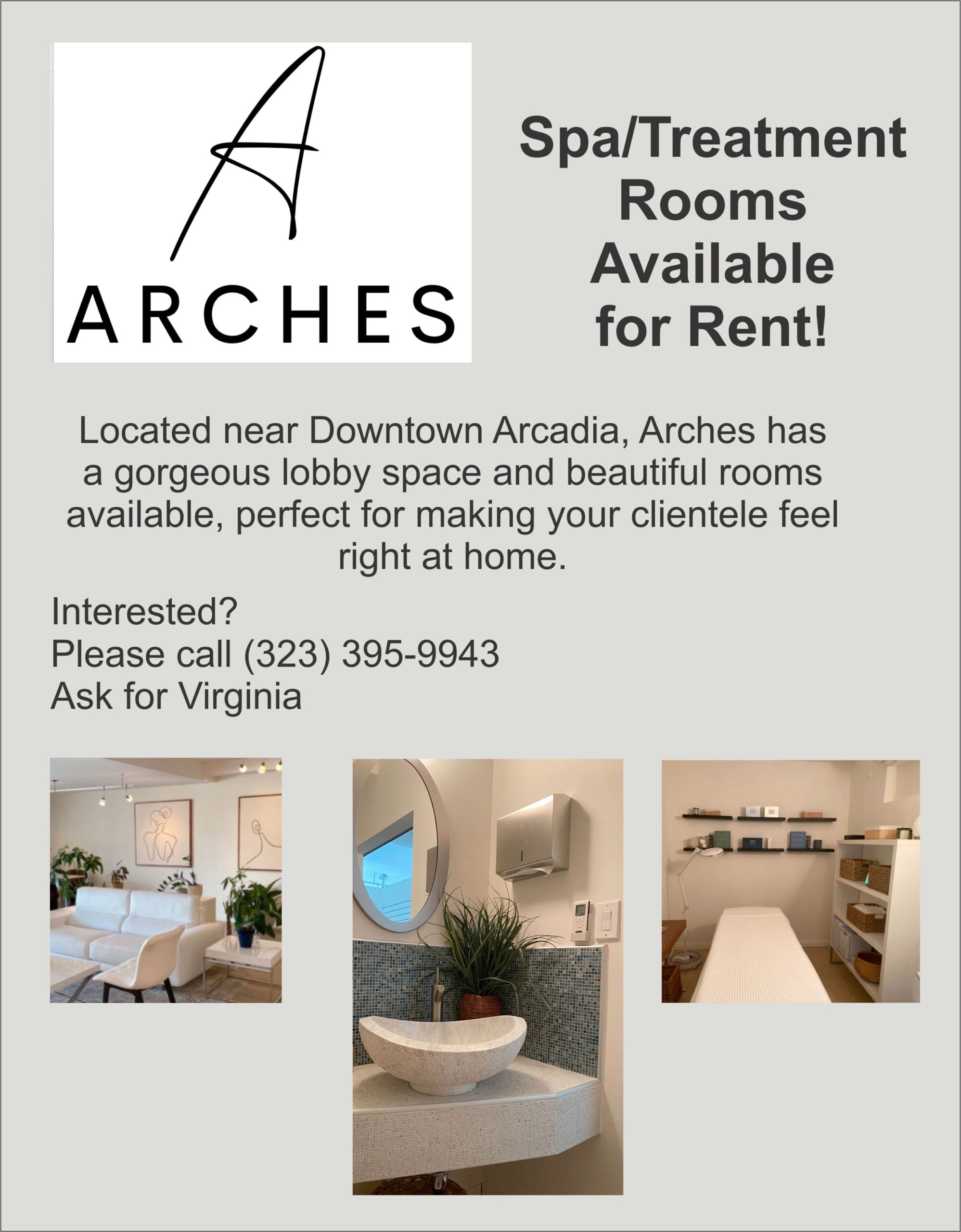 Arches space for rent flyer 