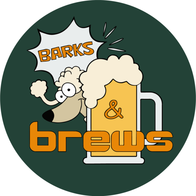 BarksBrewsLogo Barks & Brews logo showing dog with beer mug for the LA Arboretum