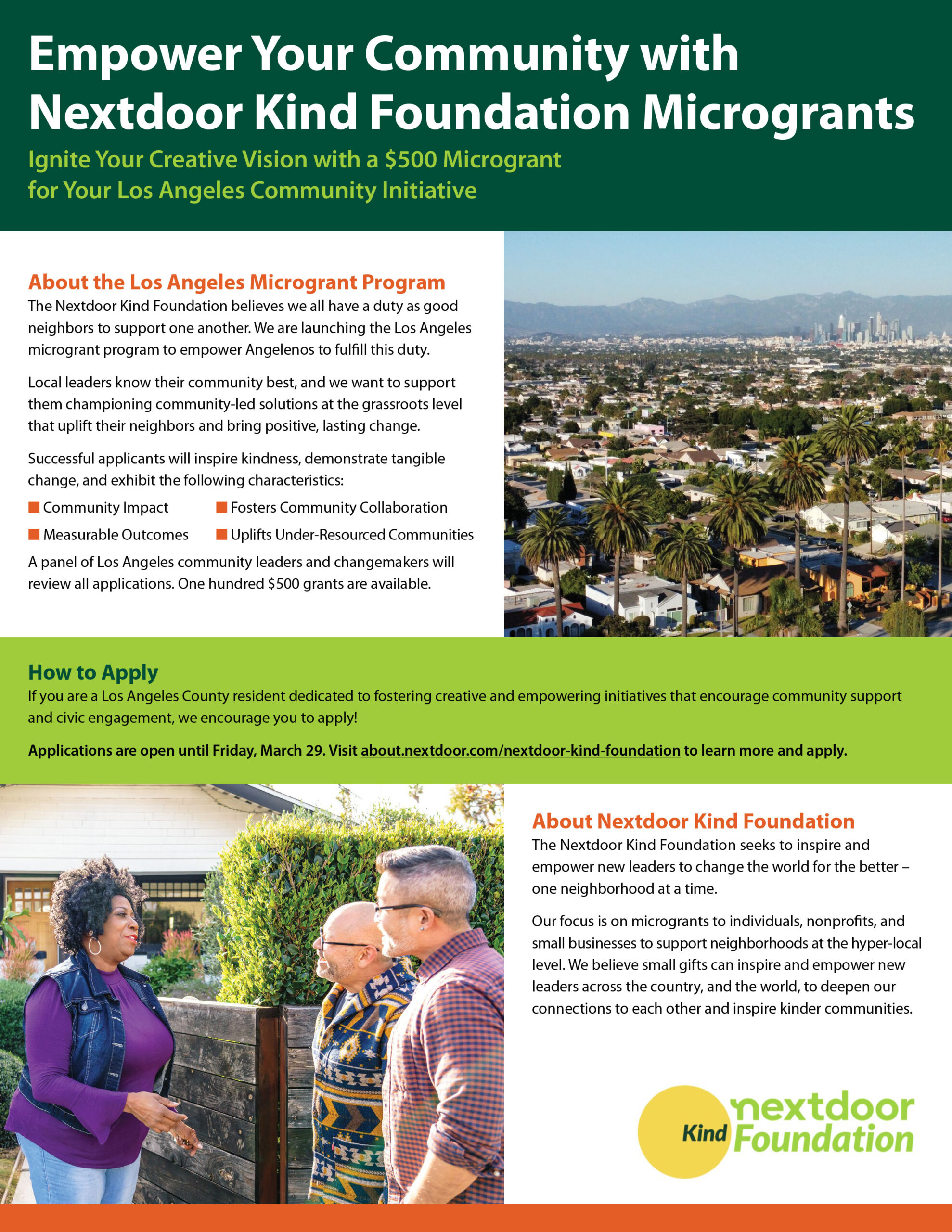 Empower Your Community micro grant information from Nextdoor Foundation 