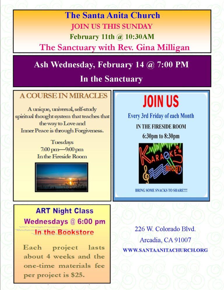 Events for Santa Anita Church in February of 2024