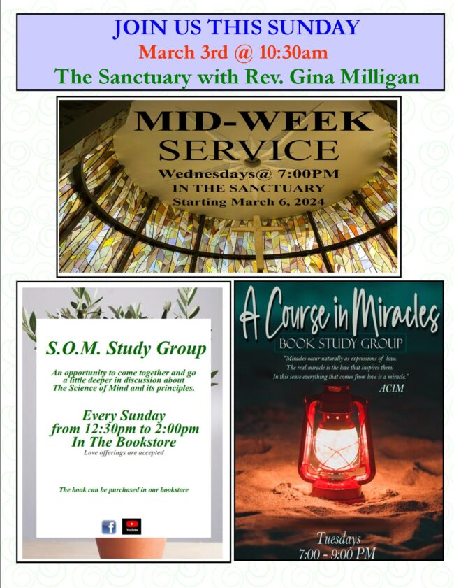 Santa Anita Church mid-week services calendar