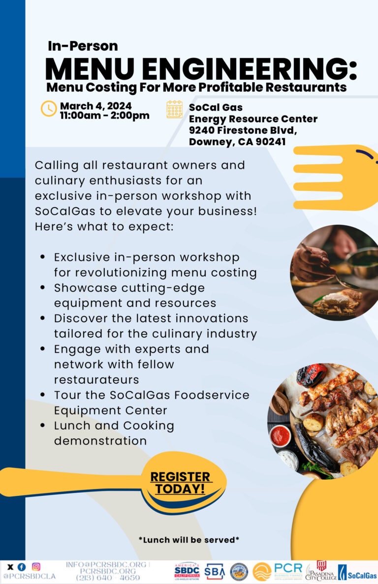 menu engineering from Southern California Edison