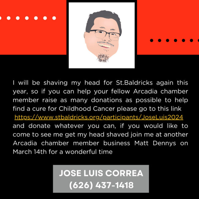 Jose Luis at Matt Denny's for St Baldrick's celebration flyer