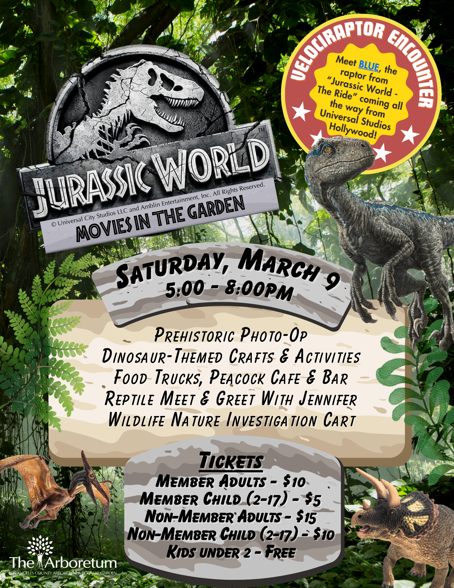 LA Arboretum movies in the Garden featuring Jurassic World 