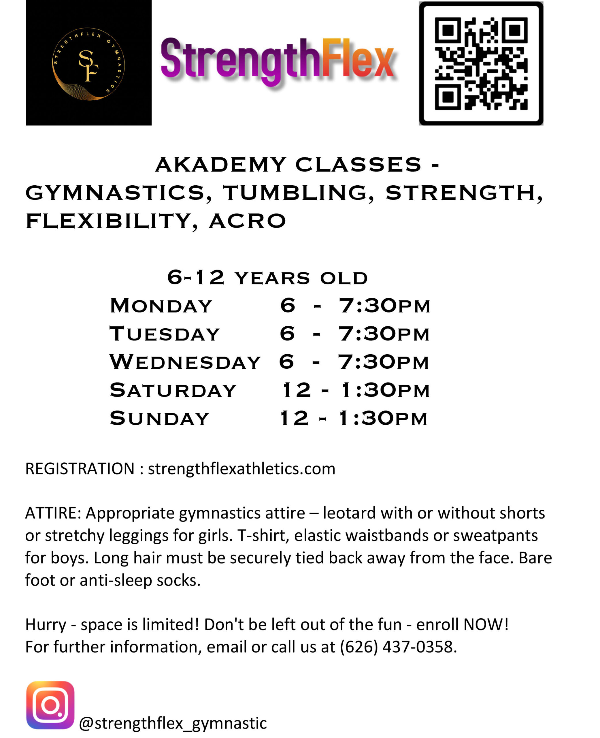 Akademy Classes for Strengthflex Athletics for 6 to 12 year olds 