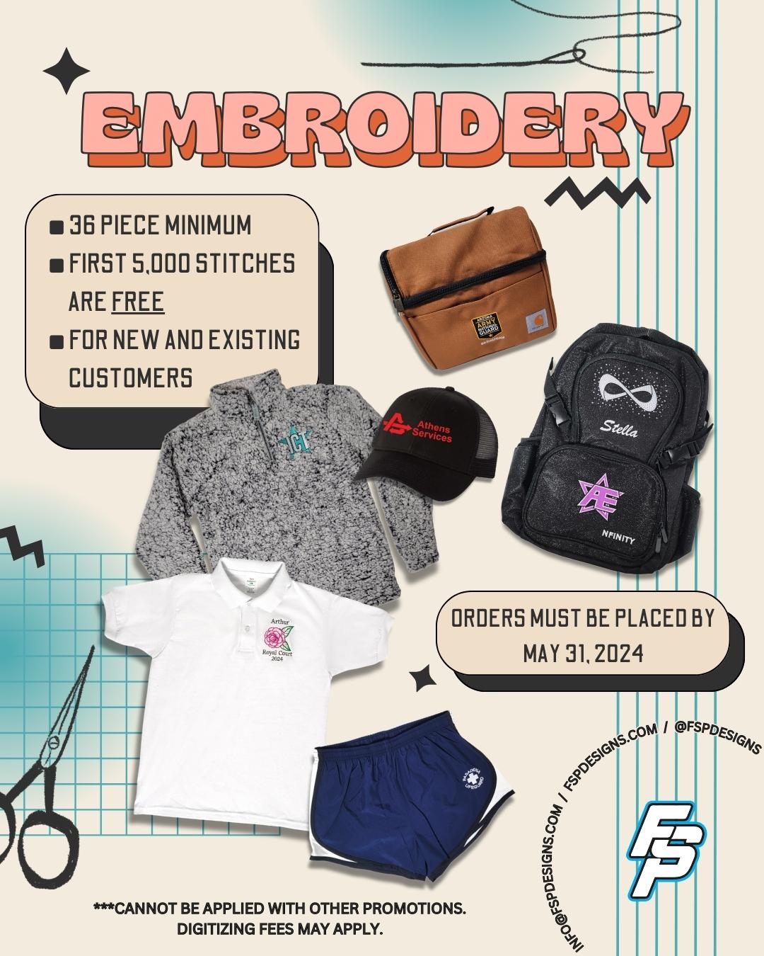 Embroidery offer for May from FSP Designs 