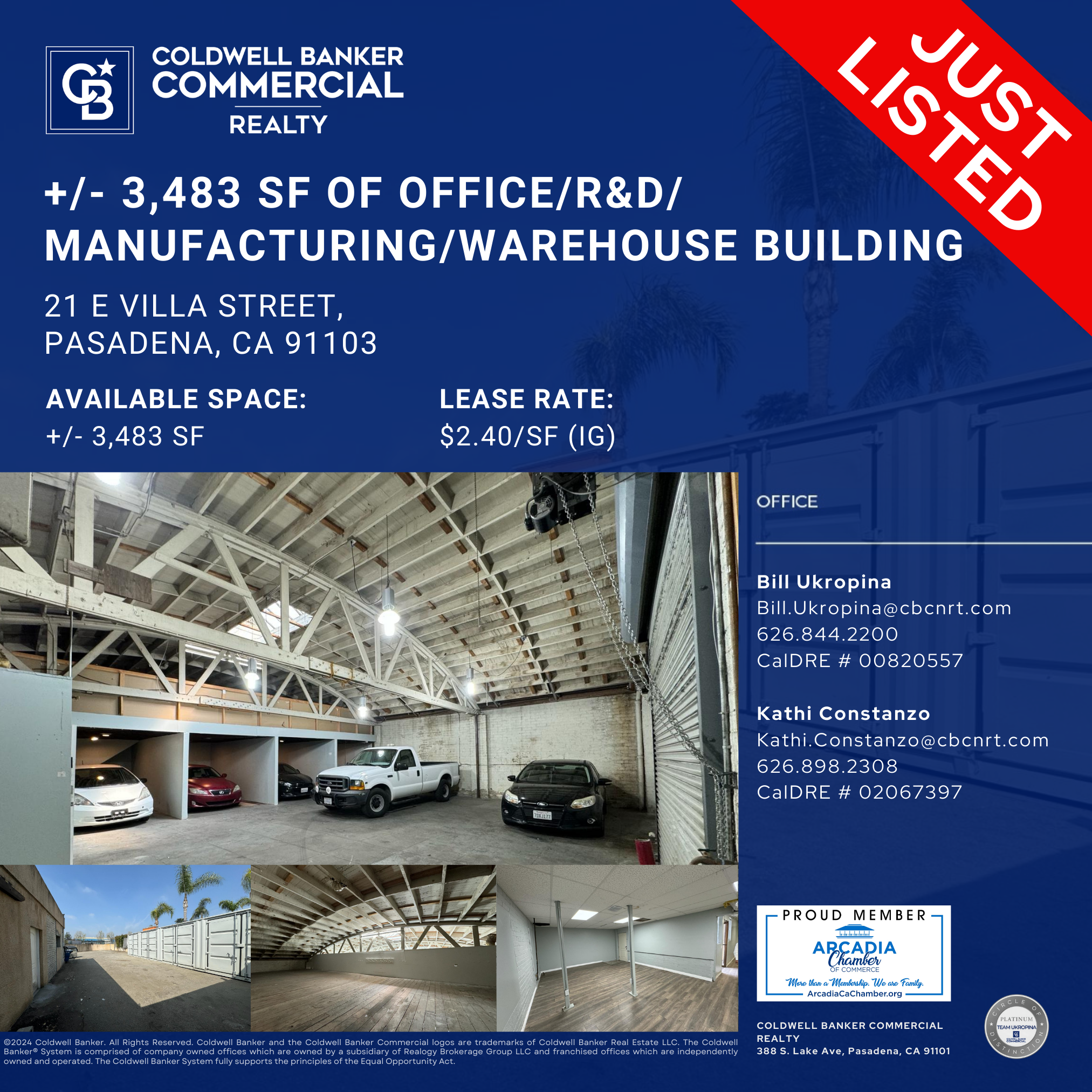 21 E Villa St in Pasadena for lease from Coldwell Banker Commercial