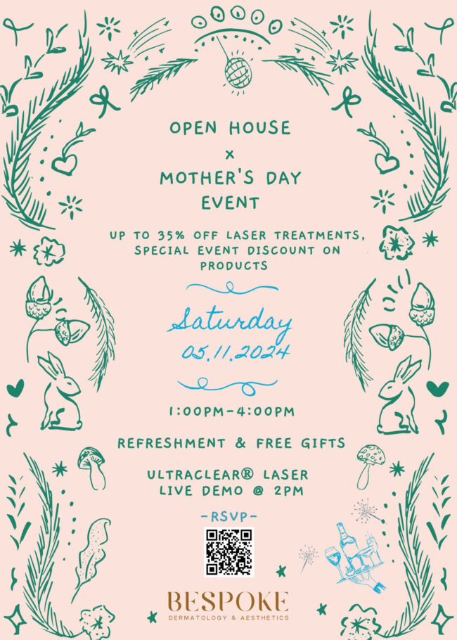 Bespoke Wellness open house and mother's day event flyer