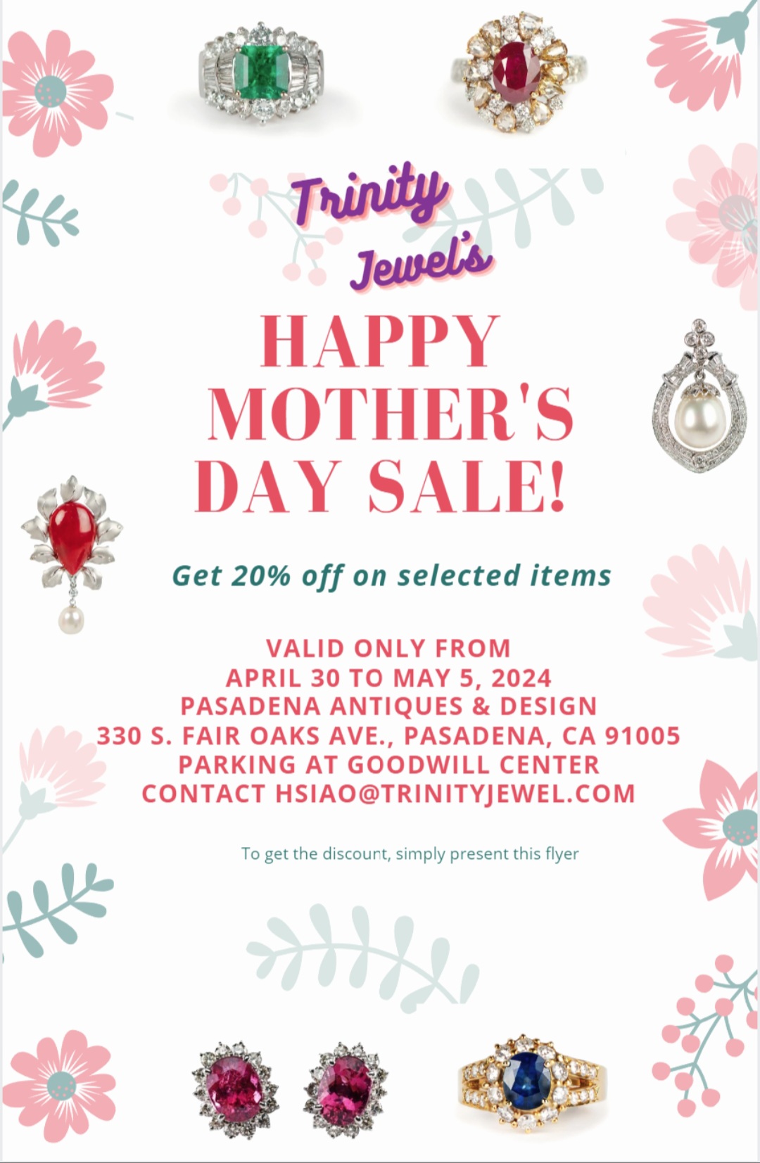 Mother's Day Sale at Trinity Jewel