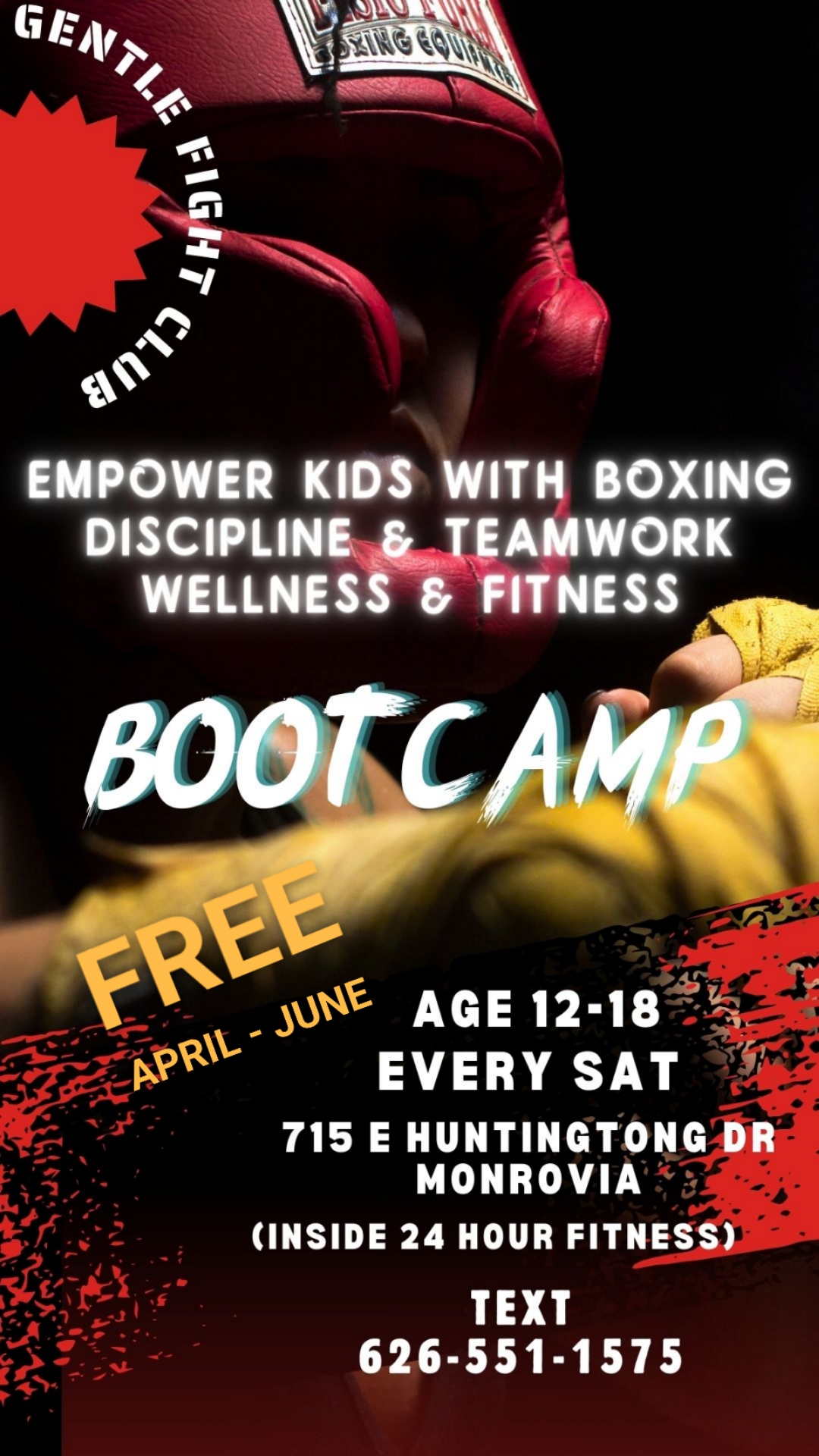 Jomore boxing boot camp flyer 