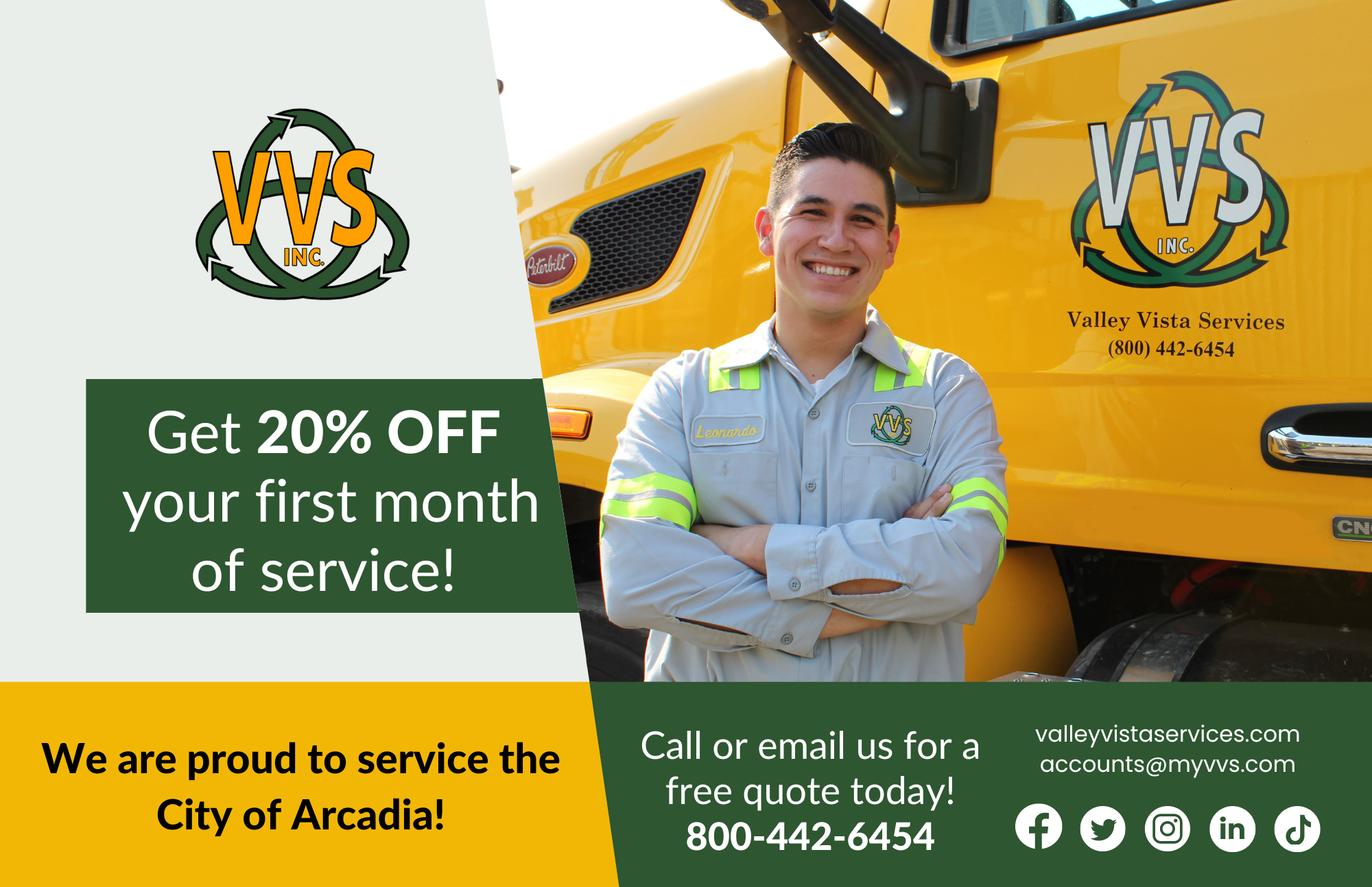Valley Vista Services attends to City of Arcadia trash needs with discount