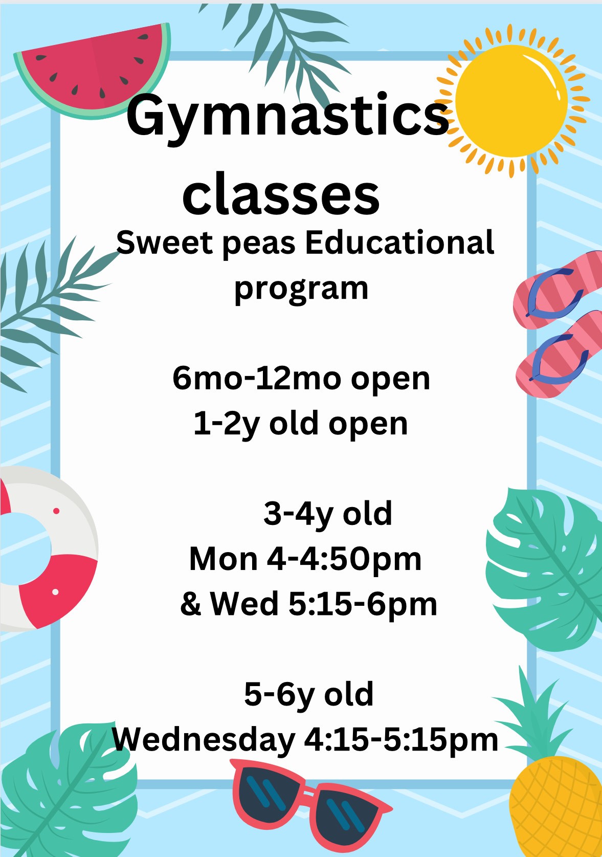 Gymnastics Classes Sweet Pea programs for kids available from StrengthFlex Gymnastics 