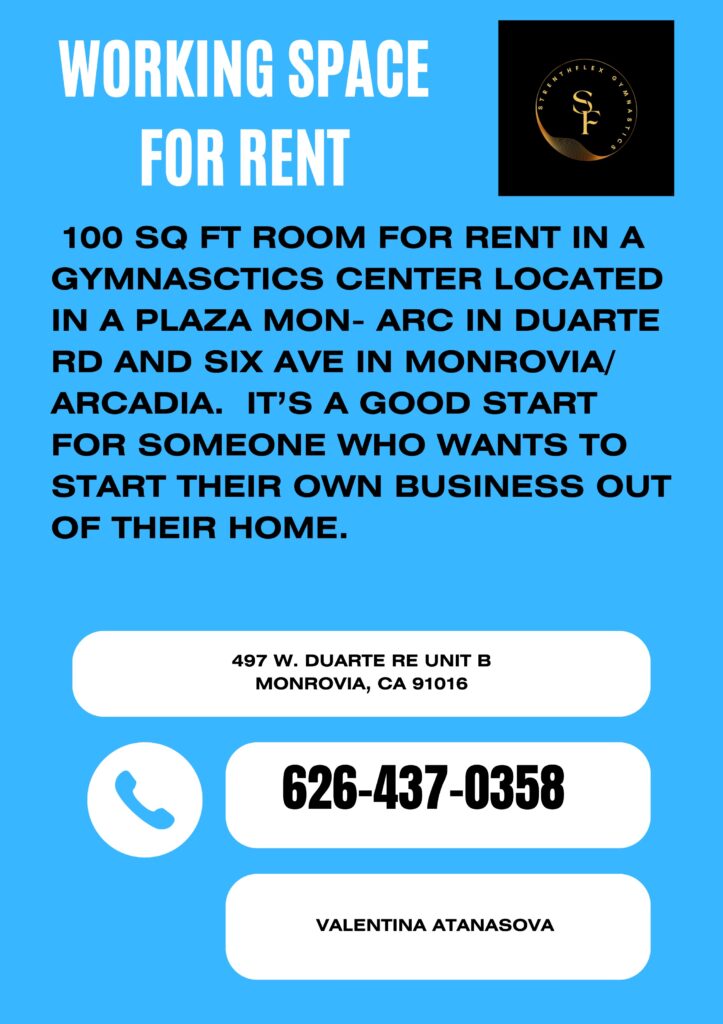 room for rent info from Strengthflex Athletics 