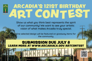 art contest flyer for Arcadia's 121st Birthday 