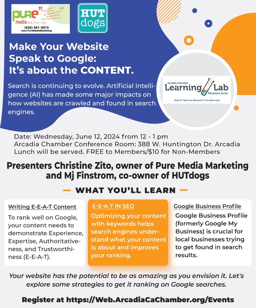 Learning Lab with Pure Media Marketing on making your website speak