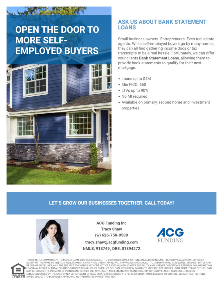 bank statement loans information from Tracy Shaw at ACG Funding